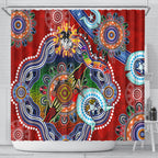 Personalised Dragons NAIDOC Week 2024 Shower Curtain Australia Aboriginal Dot Painting