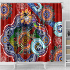 Personalised Dragons NAIDOC Week 2024 Shower Curtain Australia Aboriginal Dot Painting