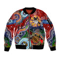 Personalised Dragons NAIDOC Week 2024 Sleeve Zip Bomber Jacket Australia Aboriginal Dot Painting