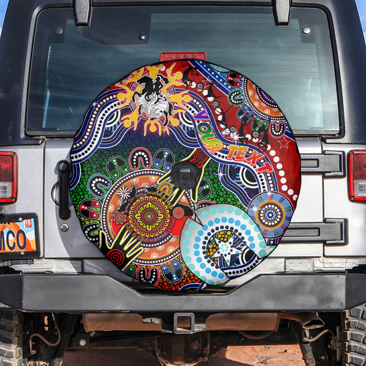 Personalised Dragons NAIDOC Week 2024 Spare Tire Cover Australia Aboriginal Dot Painting