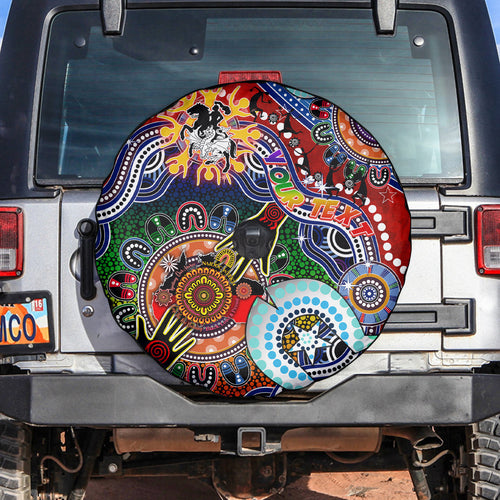 Personalised Dragons NAIDOC Week 2024 Spare Tire Cover Australia Aboriginal Dot Painting
