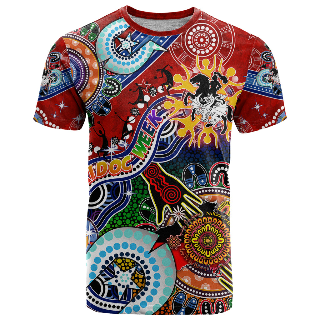 Personalised Dragons NAIDOC Week 2024 T Shirt Australia Aboriginal Dot Painting
