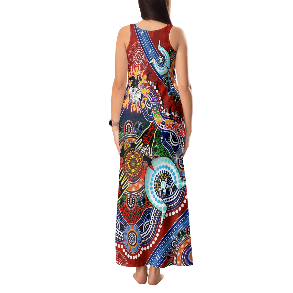 Personalised Dragons NAIDOC Week 2024 Tank Maxi Dress Australia Aboriginal Dot Painting