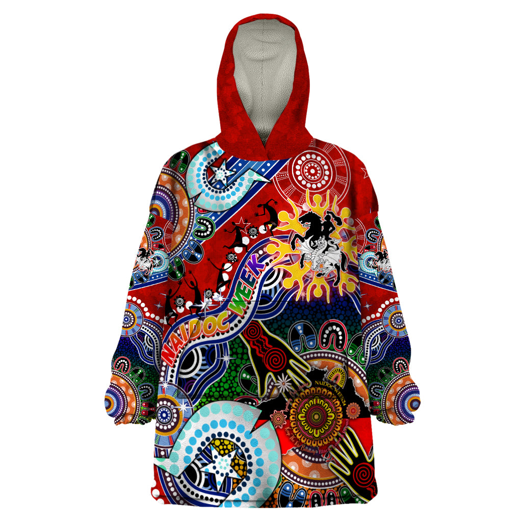 Personalised Dragons NAIDOC Week 2024 Wearable Blanket Hoodie Australia Aboriginal Dot Painting