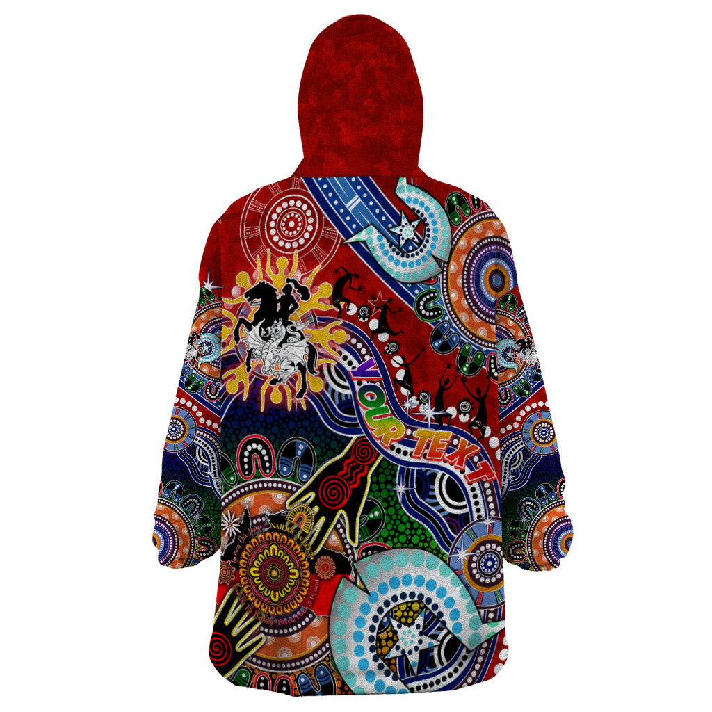 Personalised Dragons NAIDOC Week 2024 Wearable Blanket Hoodie Australia Aboriginal Dot Painting