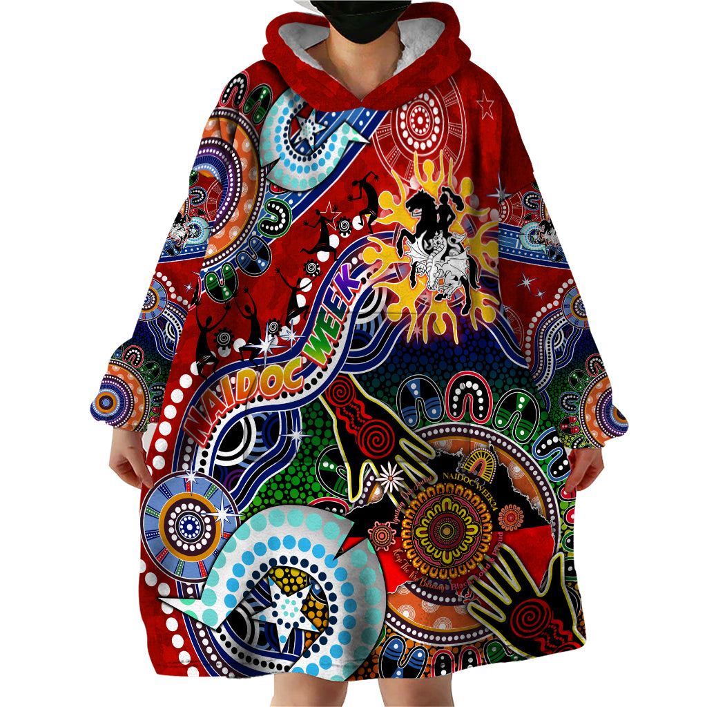Personalised Dragons NAIDOC Week 2024 Wearable Blanket Hoodie Australia Aboriginal Dot Painting