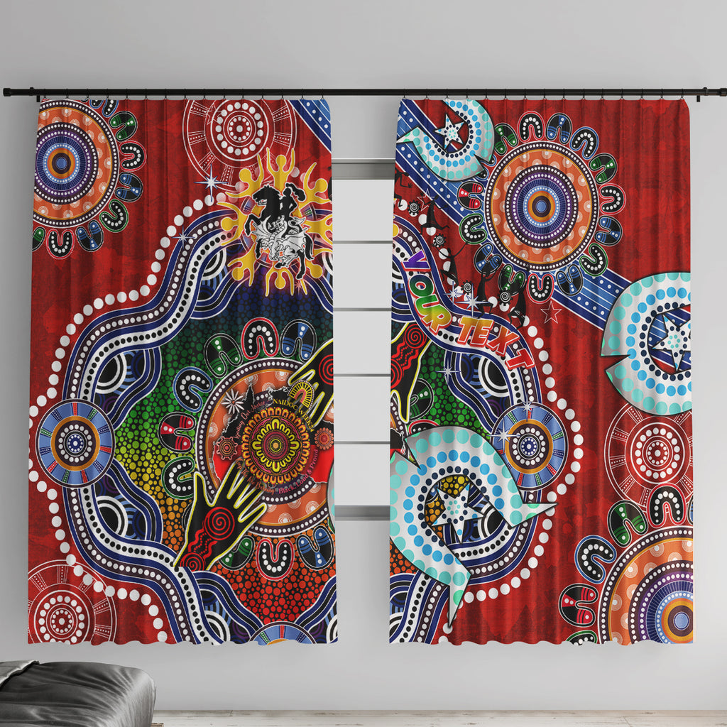 Personalised Dragons NAIDOC Week 2024 Window Curtain Australia Aboriginal Dot Painting