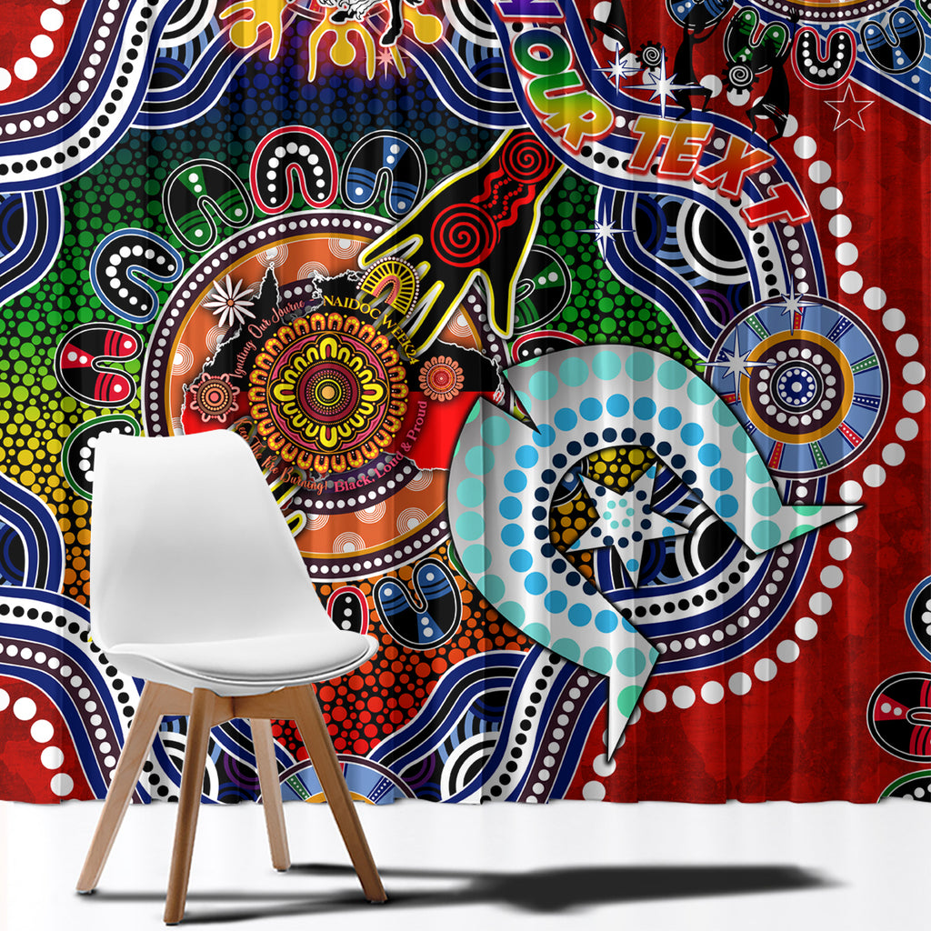 Personalised Dragons NAIDOC Week 2024 Window Curtain Australia Aboriginal Dot Painting