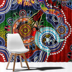 Personalised Dragons NAIDOC Week 2024 Window Curtain Australia Aboriginal Dot Painting