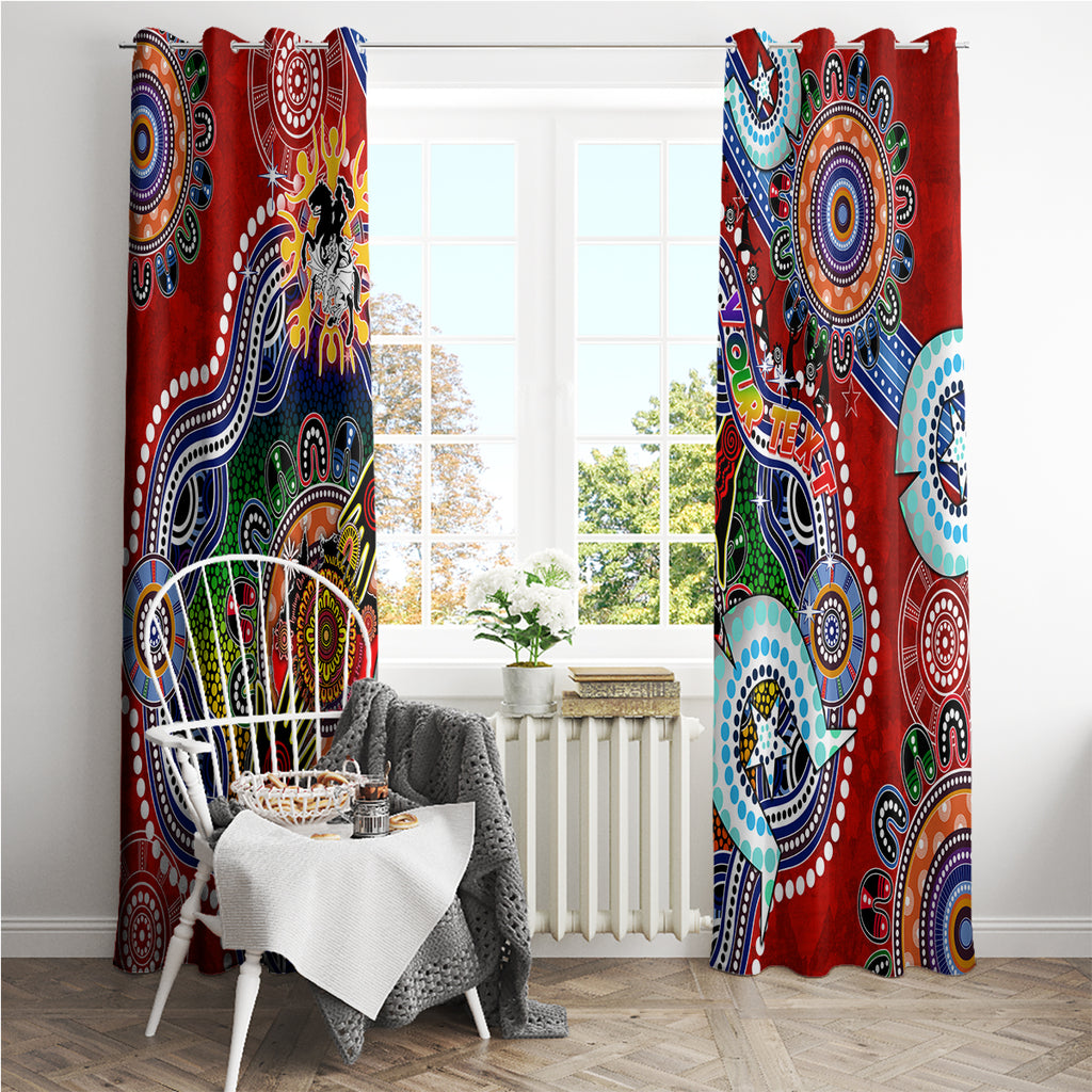 Personalised Dragons NAIDOC Week 2024 Window Curtain Australia Aboriginal Dot Painting