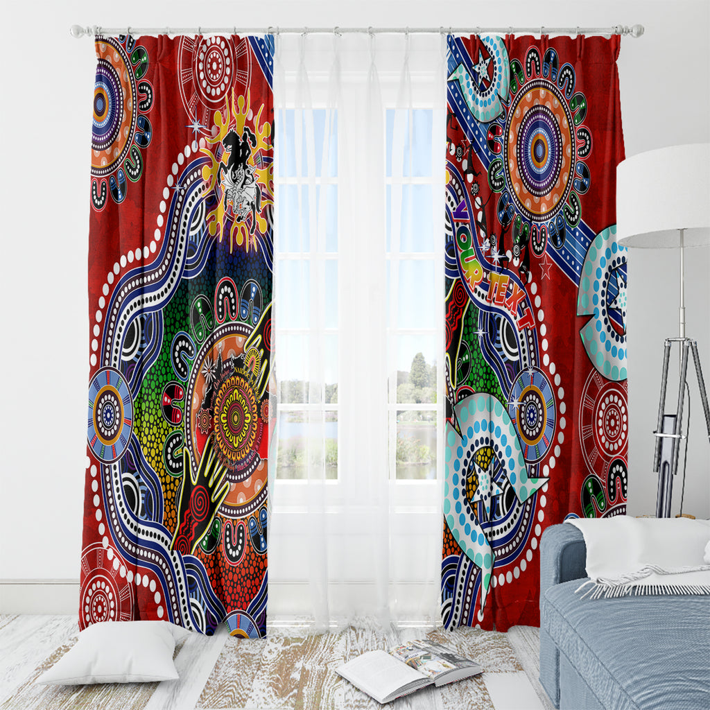Personalised Dragons NAIDOC Week 2024 Window Curtain Australia Aboriginal Dot Painting