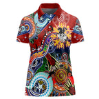Personalised Dragons NAIDOC Week 2024 Women Polo Shirt Australia Aboriginal Dot Painting