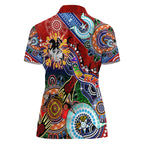 Personalised Dragons NAIDOC Week 2024 Women Polo Shirt Australia Aboriginal Dot Painting