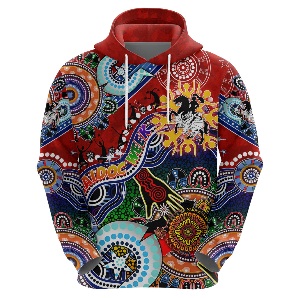 Personalised Dragons NAIDOC Week 2024 Zip Hoodie Australia Aboriginal Dot Painting