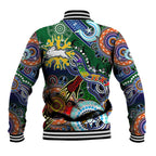 Personalised Rabbitohs NAIDOC Week 2024 Baseball Jacket Australia Aboriginal Dot Painting