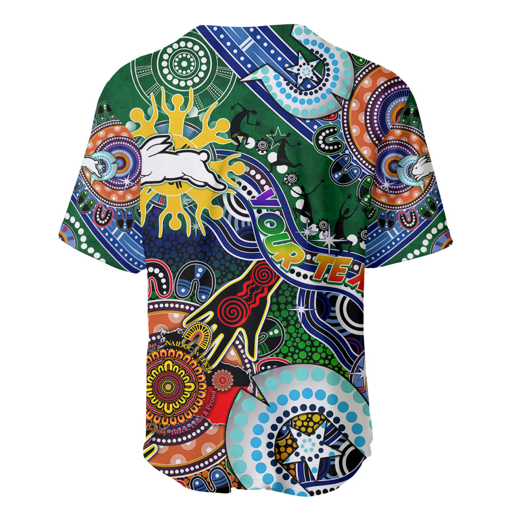 Personalised Rabbitohs NAIDOC Week 2024 Baseball Jersey Australia Aboriginal Dot Painting