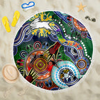 Personalised Rabbitohs NAIDOC Week 2024 Beach Blanket Australia Aboriginal Dot Painting