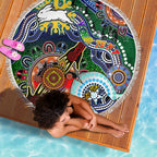 Personalised Rabbitohs NAIDOC Week 2024 Beach Blanket Australia Aboriginal Dot Painting