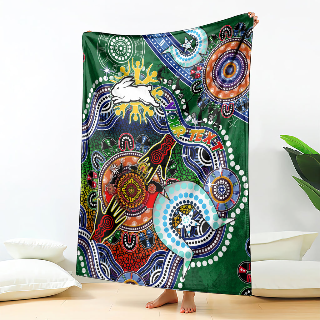 Personalised Rabbitohs NAIDOC Week 2024 Blanket Australia Aboriginal Dot Painting