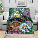 Personalised Rabbitohs NAIDOC Week 2024 Blanket Australia Aboriginal Dot Painting