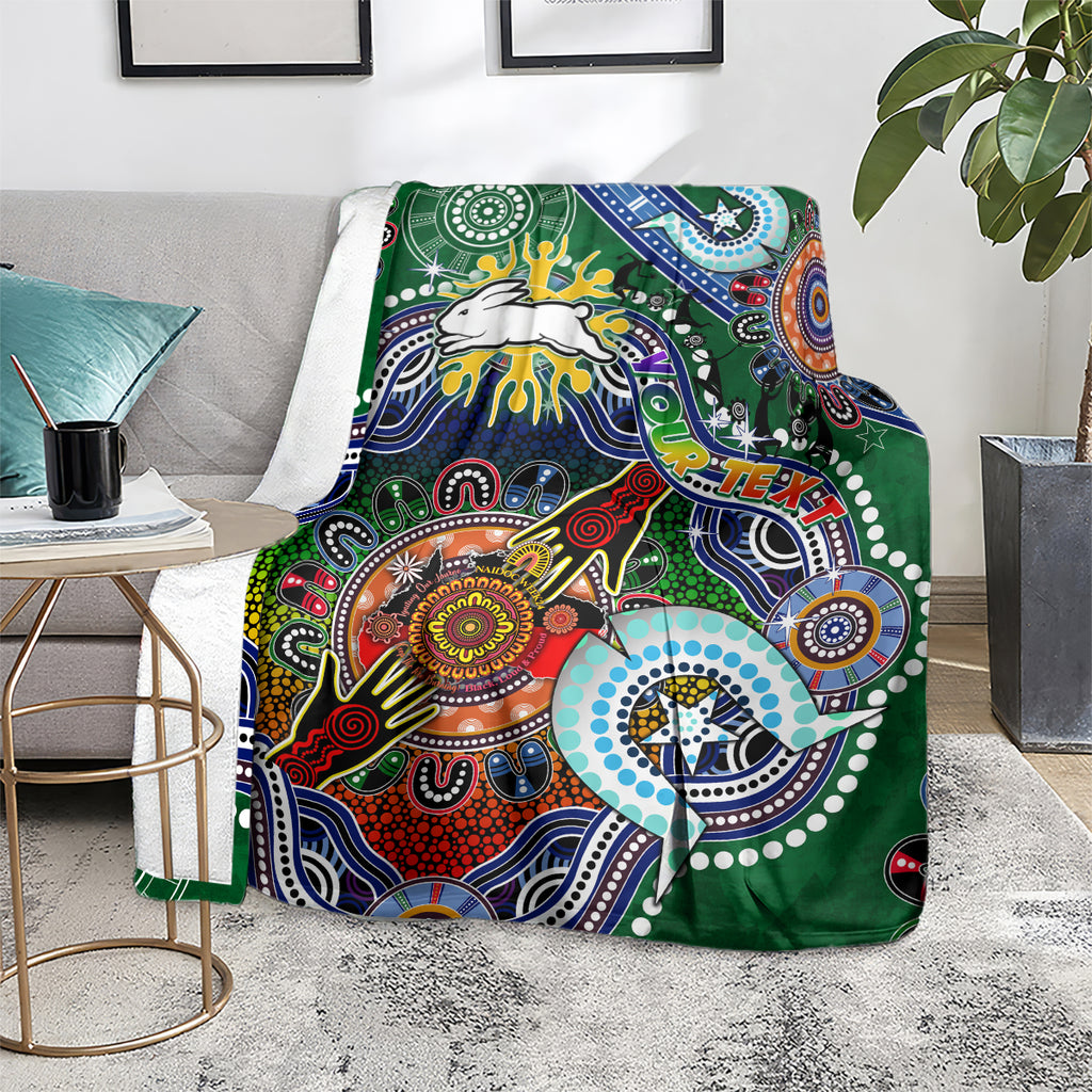 Personalised Rabbitohs NAIDOC Week 2024 Blanket Australia Aboriginal Dot Painting