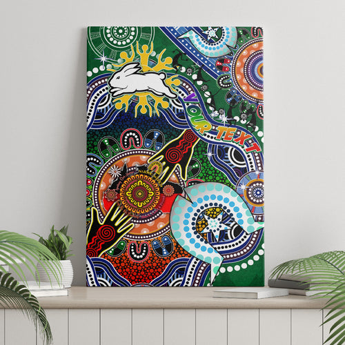 Personalised Rabbitohs NAIDOC Week 2024 Canvas Wall Art Australia Aboriginal Dot Painting