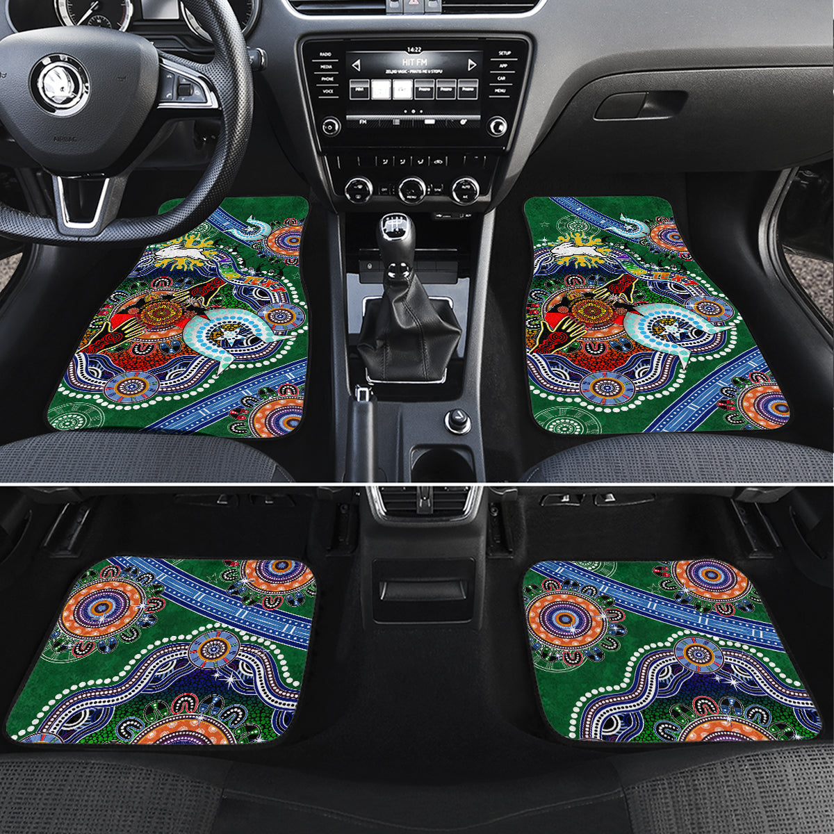 Personalised Rabbitohs NAIDOC Week 2024 Car Mats Australia Aboriginal Dot Painting