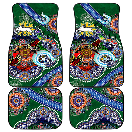 Personalised Rabbitohs NAIDOC Week 2024 Car Mats Australia Aboriginal Dot Painting