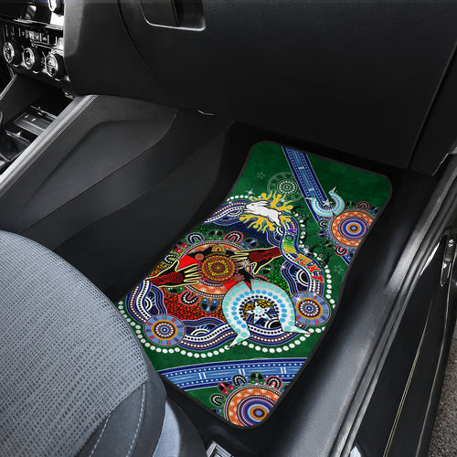Personalised Rabbitohs NAIDOC Week 2024 Car Mats Australia Aboriginal Dot Painting
