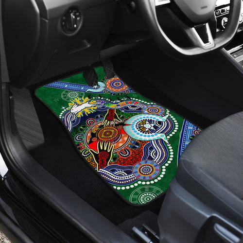 Personalised Rabbitohs NAIDOC Week 2024 Car Mats Australia Aboriginal Dot Painting