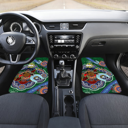 Personalised Rabbitohs NAIDOC Week 2024 Car Mats Australia Aboriginal Dot Painting