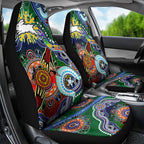 Personalised Rabbitohs NAIDOC Week 2024 Car Seat Cover Australia Aboriginal Dot Painting