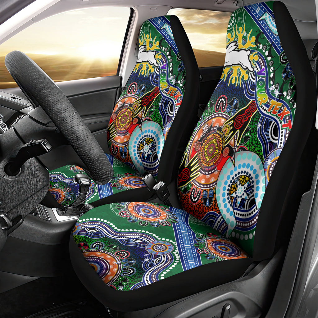 Personalised Rabbitohs NAIDOC Week 2024 Car Seat Cover Australia Aboriginal Dot Painting