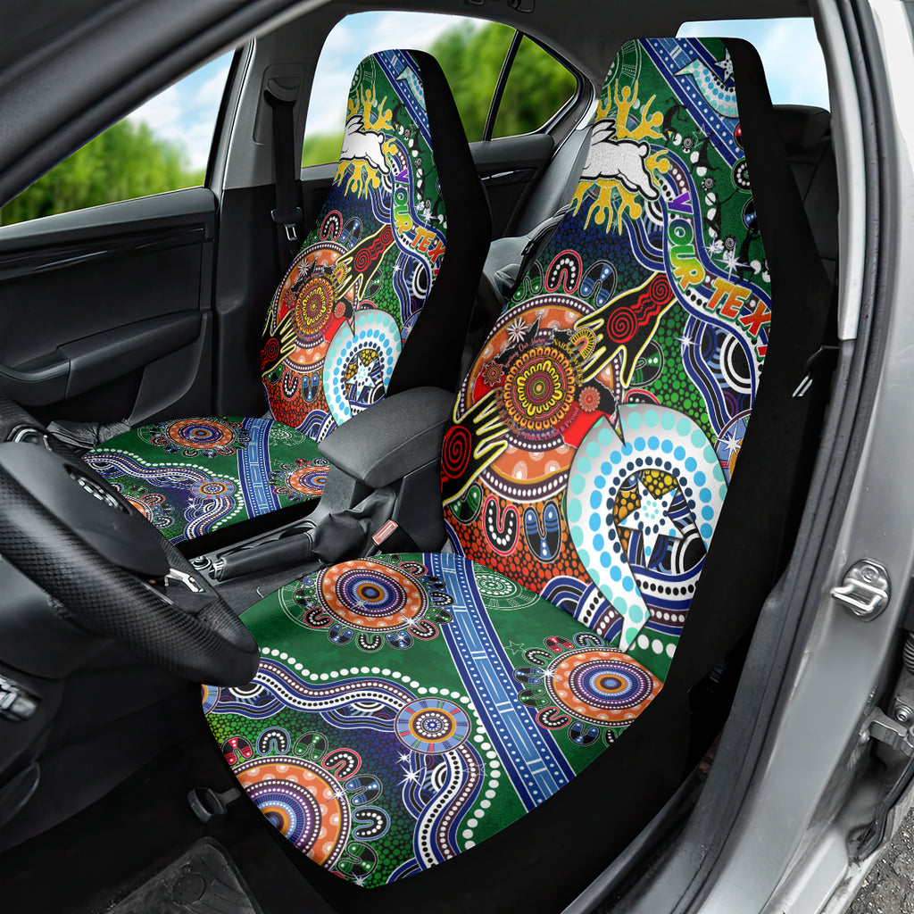Personalised Rabbitohs NAIDOC Week 2024 Car Seat Cover Australia Aboriginal Dot Painting
