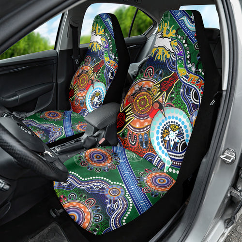 Personalised Rabbitohs NAIDOC Week 2024 Car Seat Cover Australia Aboriginal Dot Painting