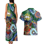 Personalised Rabbitohs NAIDOC Week 2024 Couples Matching Tank Maxi Dress and Hawaiian Shirt Australia Aboriginal Dot Painting