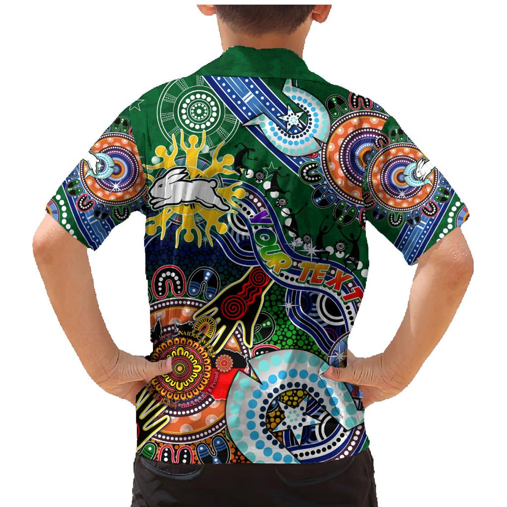 Personalised Rabbitohs NAIDOC Week 2024 Family Matching Mermaid Dress and Hawaiian Shirt Australia Aboriginal Dot Painting