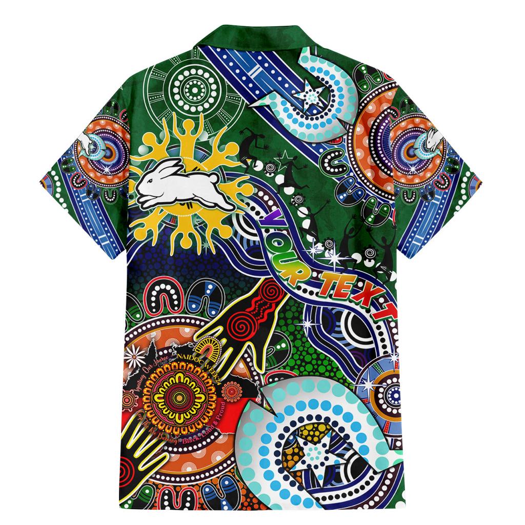 Personalised Rabbitohs NAIDOC Week 2024 Family Matching Mermaid Dress and Hawaiian Shirt Australia Aboriginal Dot Painting