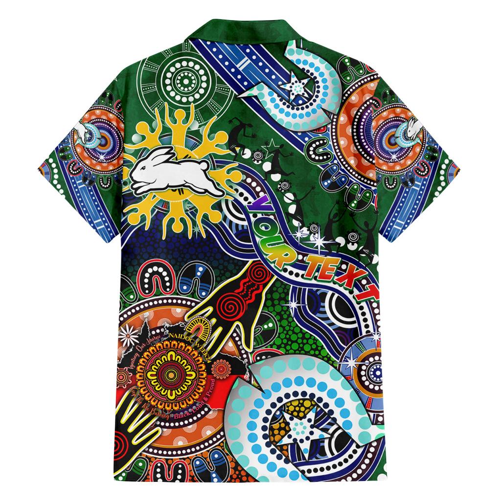 Personalised Rabbitohs NAIDOC Week 2024 Family Matching Off Shoulder Maxi Dress and Hawaiian Shirt Australia Aboriginal Dot Painting