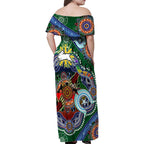 Personalised Rabbitohs NAIDOC Week 2024 Family Matching Off Shoulder Maxi Dress and Hawaiian Shirt Australia Aboriginal Dot Painting
