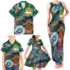 Personalised Rabbitohs NAIDOC Week 2024 Family Matching Tank Maxi Dress and Hawaiian Shirt Australia Aboriginal Dot Painting