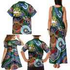 Personalised Rabbitohs NAIDOC Week 2024 Family Matching Tank Maxi Dress and Hawaiian Shirt Australia Aboriginal Dot Painting