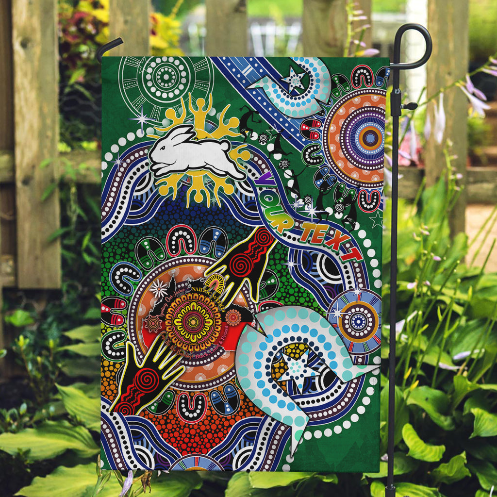 Personalised Rabbitohs NAIDOC Week 2024 Garden Flag Australia Aboriginal Dot Painting