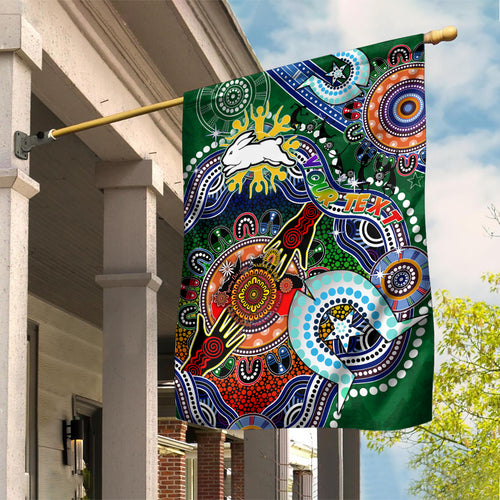Personalised Rabbitohs NAIDOC Week 2024 Garden Flag Australia Aboriginal Dot Painting