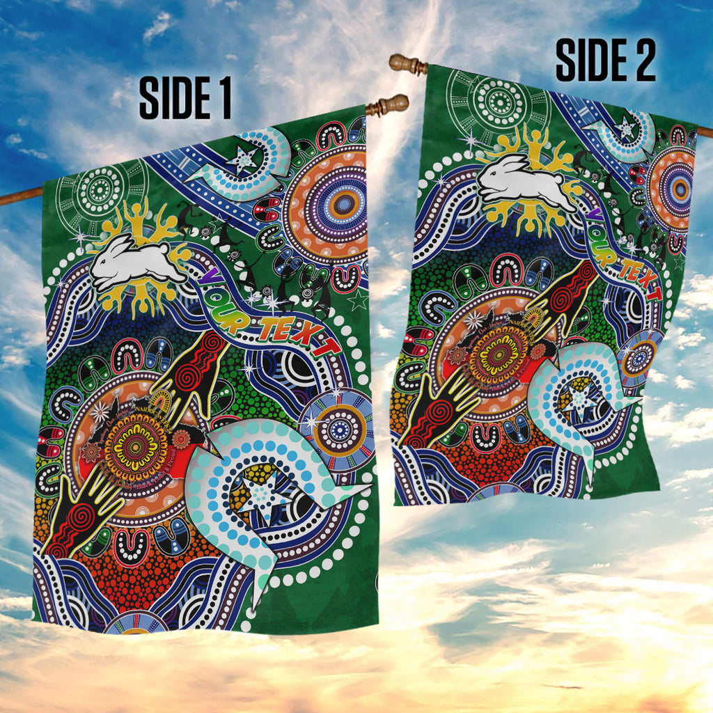 Personalised Rabbitohs NAIDOC Week 2024 Garden Flag Australia Aboriginal Dot Painting