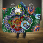 Personalised Rabbitohs NAIDOC Week 2024 Hooded Blanket Australia Aboriginal Dot Painting