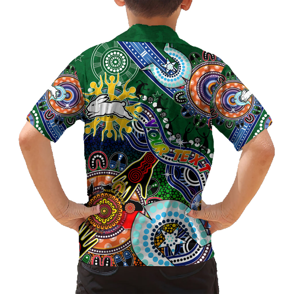 Personalised Rabbitohs NAIDOC Week 2024 Kid Hawaiian Shirt Australia Aboriginal Dot Painting