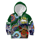 Personalised Rabbitohs NAIDOC Week 2024 Kid Hoodie Australia Aboriginal Dot Painting