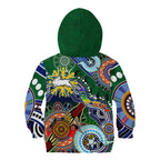 Personalised Rabbitohs NAIDOC Week 2024 Kid Hoodie Australia Aboriginal Dot Painting