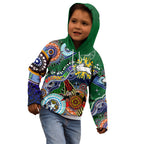 Personalised Rabbitohs NAIDOC Week 2024 Kid Hoodie Australia Aboriginal Dot Painting